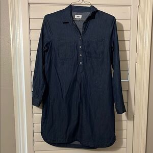 Old Navy Blue Chambray Shirt Dress